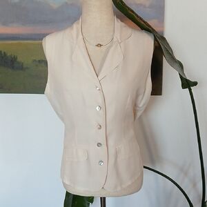 Edward Cream Silk Vest Blouse
